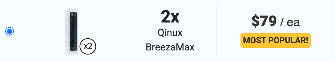 Qinux Breezamax 75% Discount For Double Package